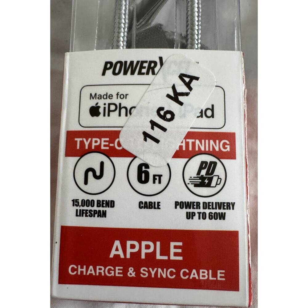 PowerXcel USB-C to Cable 6FT PD 60W Fast Charge Apple iPhone iPad New - Picture 5 of 6